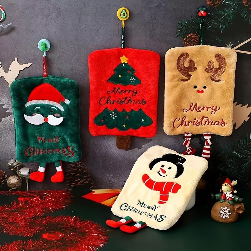 Home Bathroom Towels - Toalla de Mano Colgante Navideña de