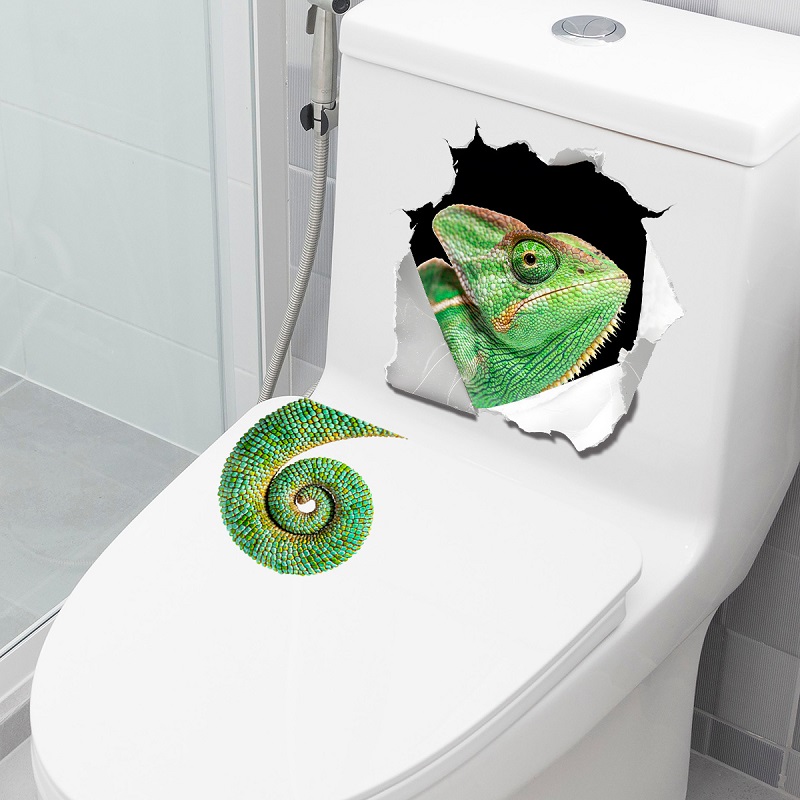 Home Bathroom Break - Calcomanía adhesiva para inodoro de lagarto