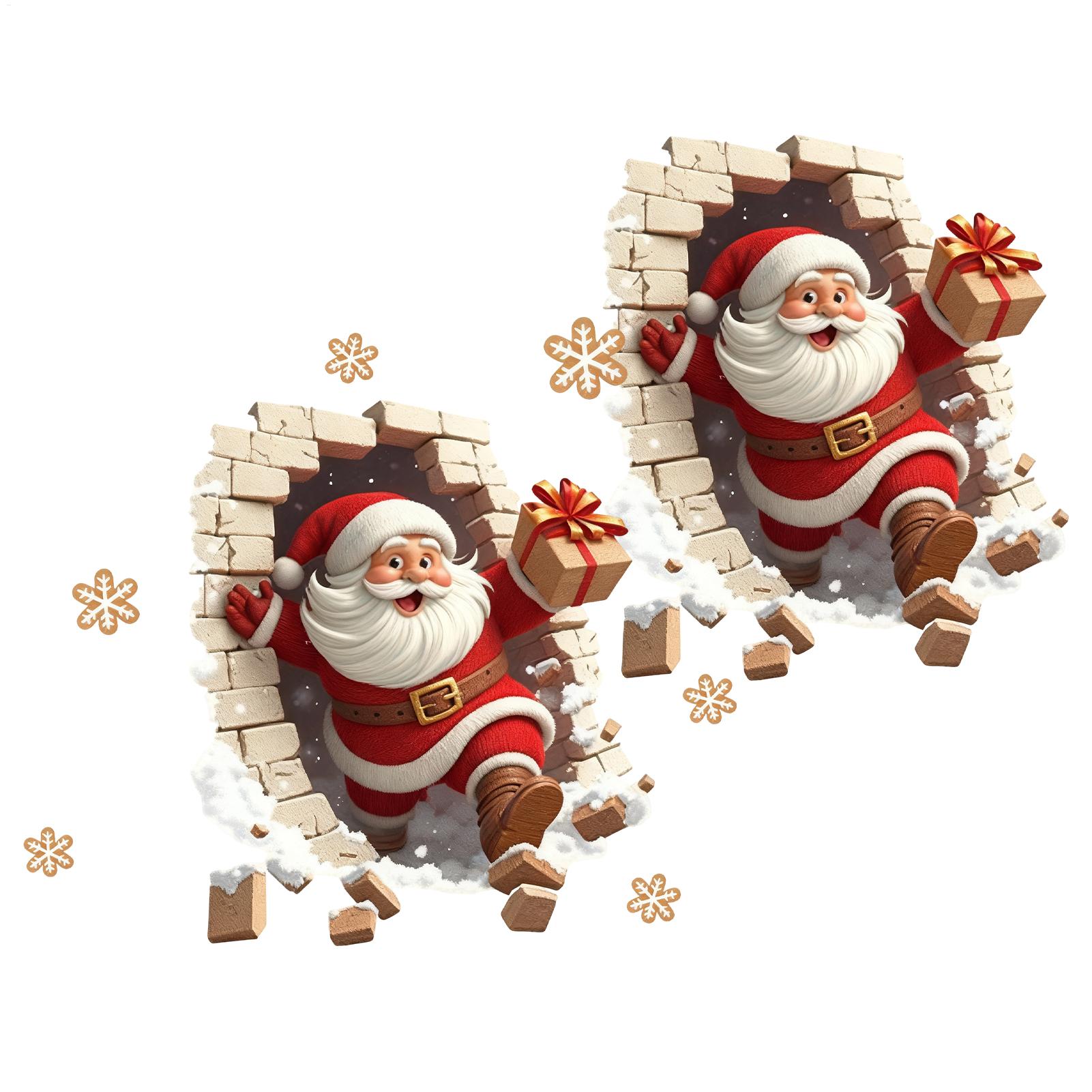Home Bathroom Break - Pegatinas de pared Navidad Santa Breaking