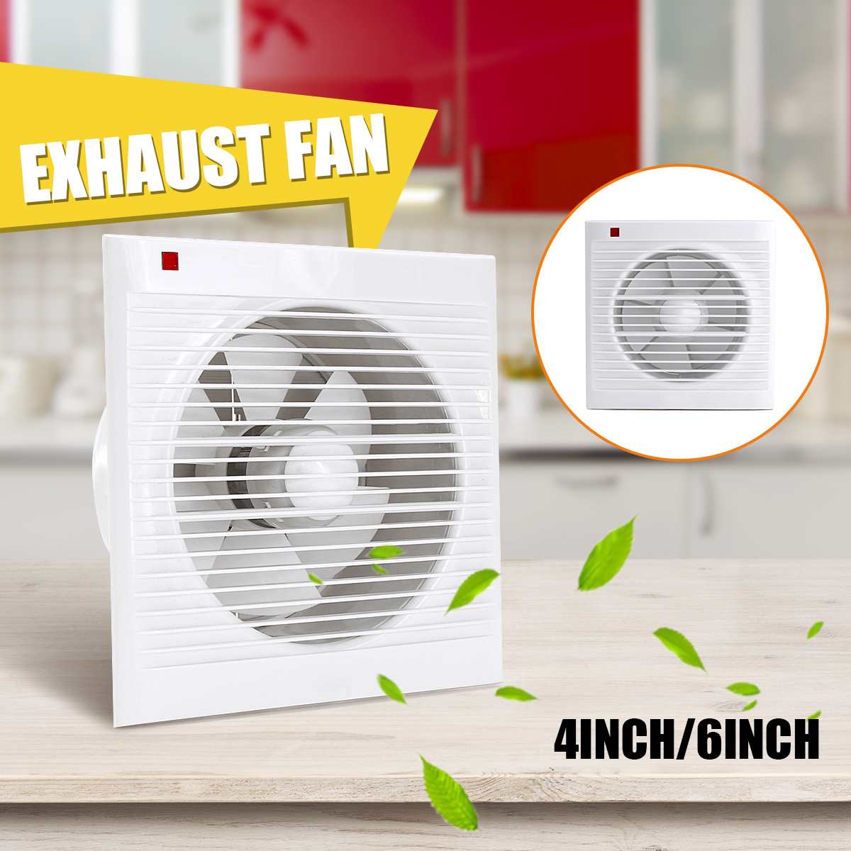 Home Bathroom Exhaust Fan - Extractor de baño silencioso, resistente al