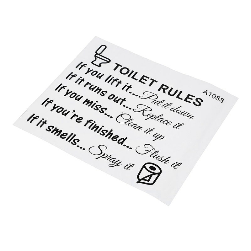 AS60-10X reglas de inodoro bañ - Home Bathroom Rules reseña y precio