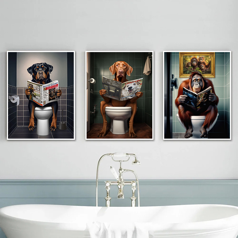 Pósteres modernos de animales  - Home Bathroom Toilet reseña y precio