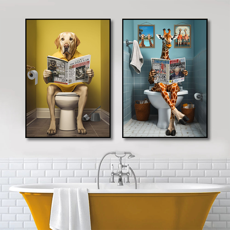Pósteres modernos de animales  - Home Bathroom Toilet reseña y precio