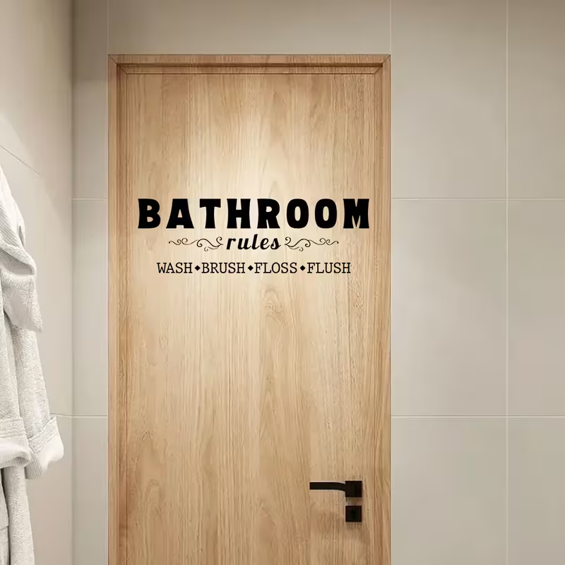 1 Juego de Adhesivos de Pared  - Home Bathroom Rules reseña y precio