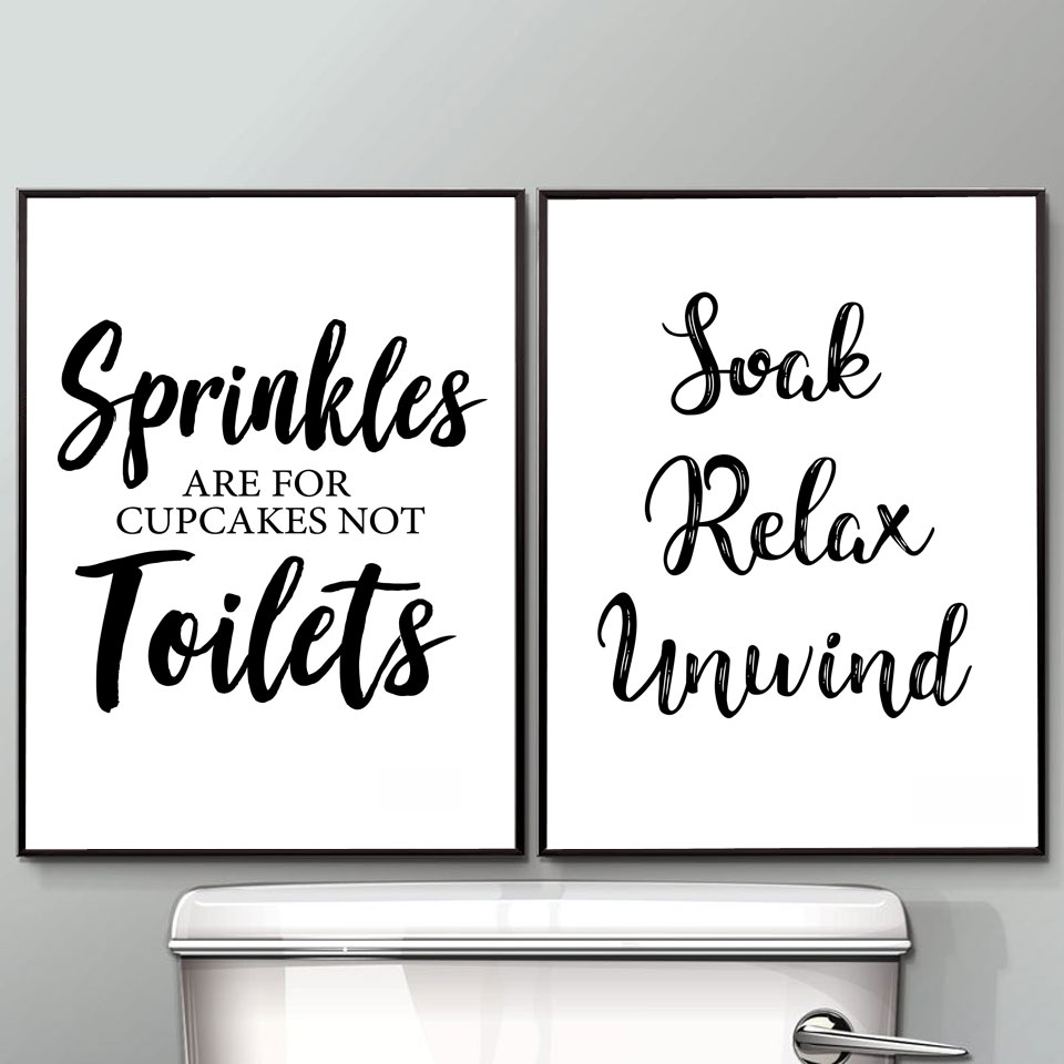 Cuadro sobre lienzo para pared - Home Bathroom Rules reseña y precio