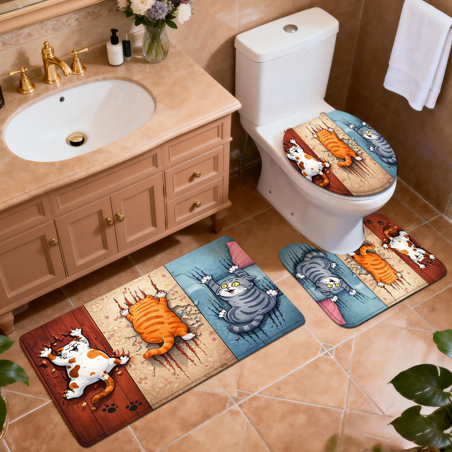 Juego de 3 piezas de alfombril - Home Bathroom Break reseña y precio