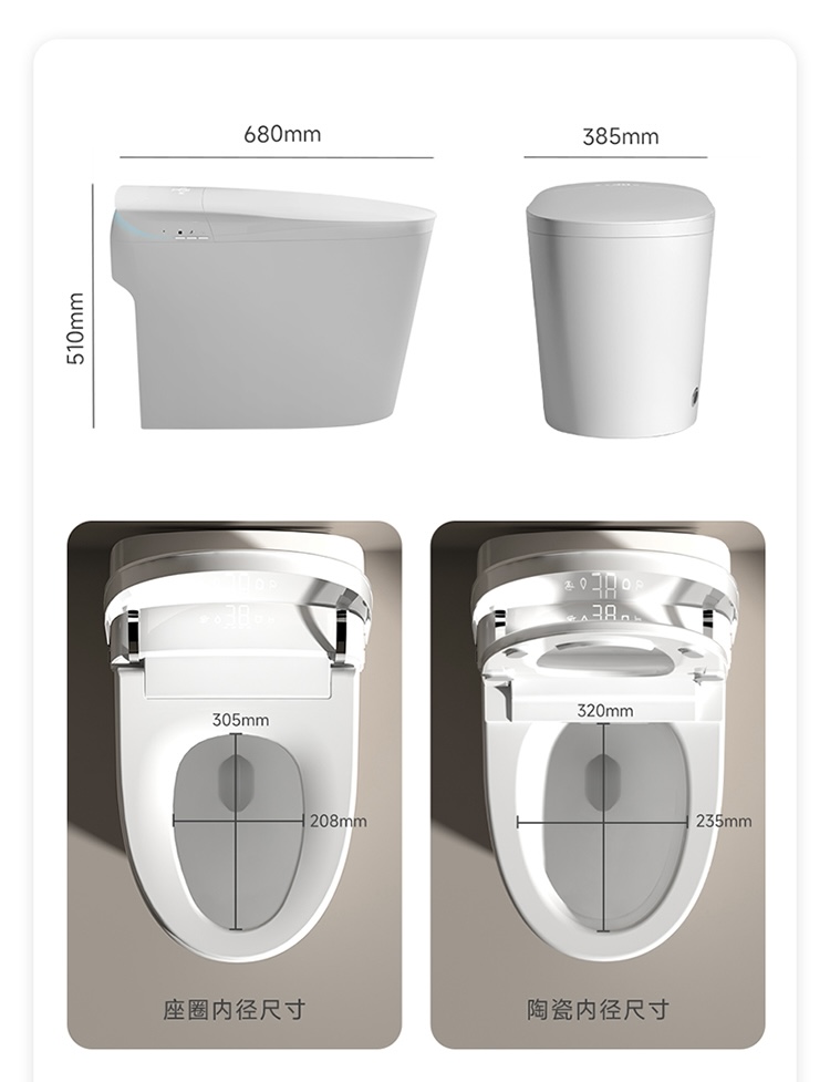 Inodoro Inteligente con Descar - Home Bathroom Toilet reseña y precio