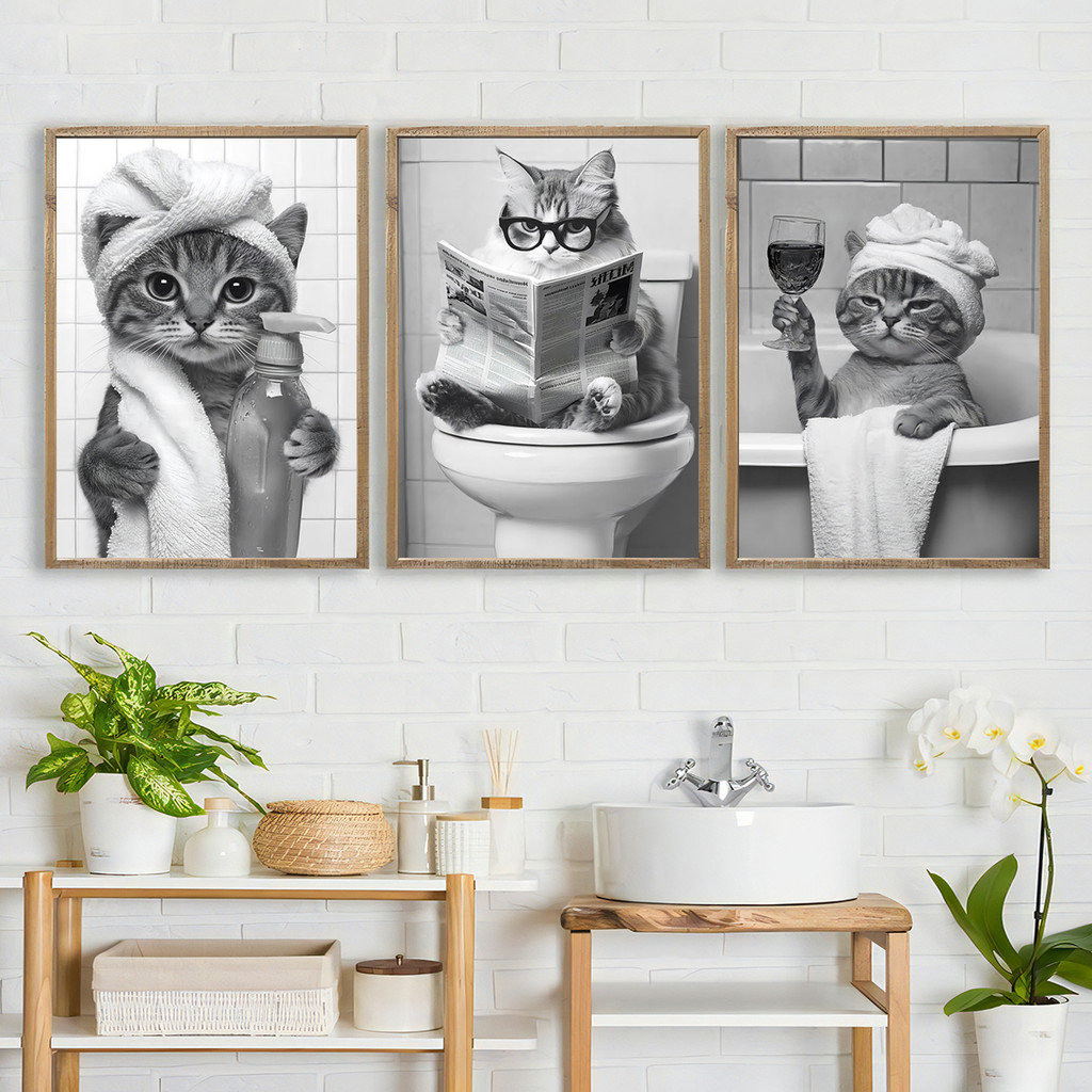 Pintura en lienzo de animales  - Home Bathroom Toilet reseña y precio