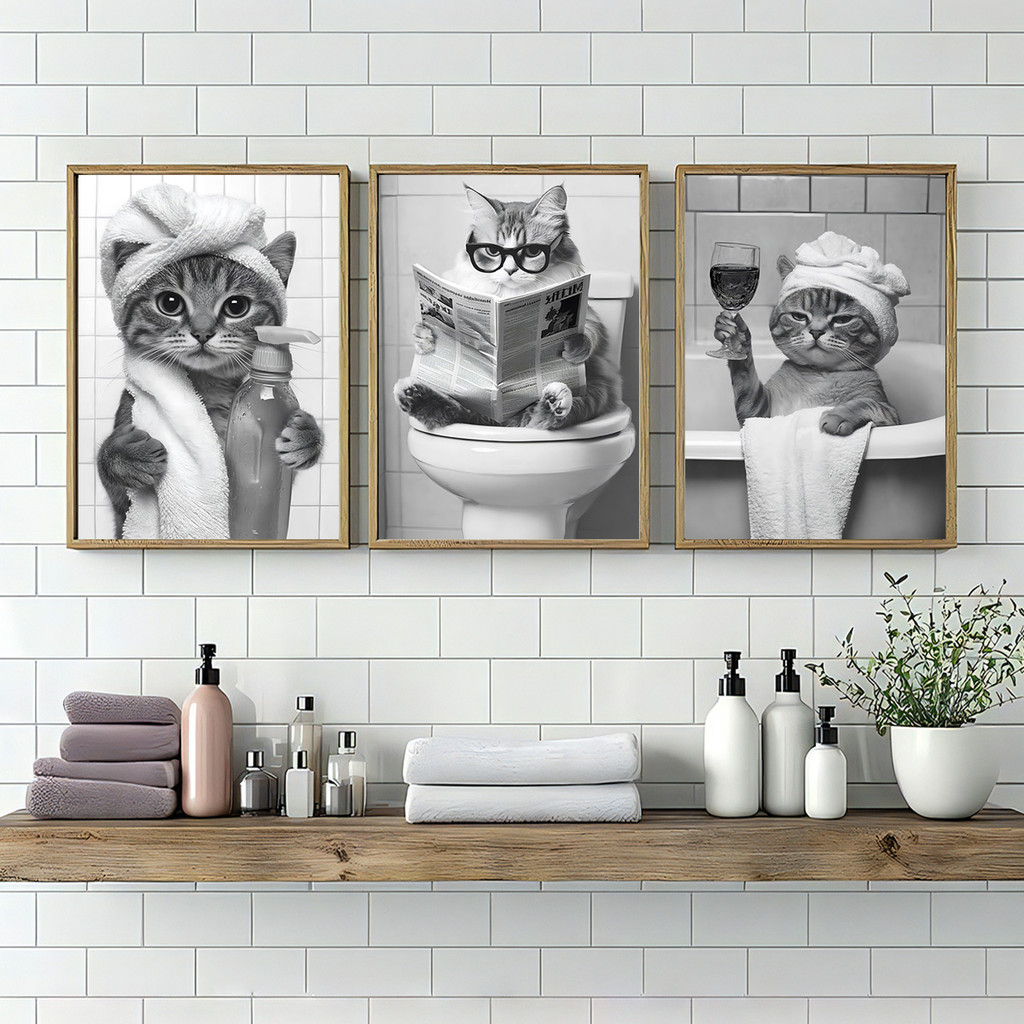 Pintura en lienzo de animales  - Home Bathroom Toilet reseña y precio