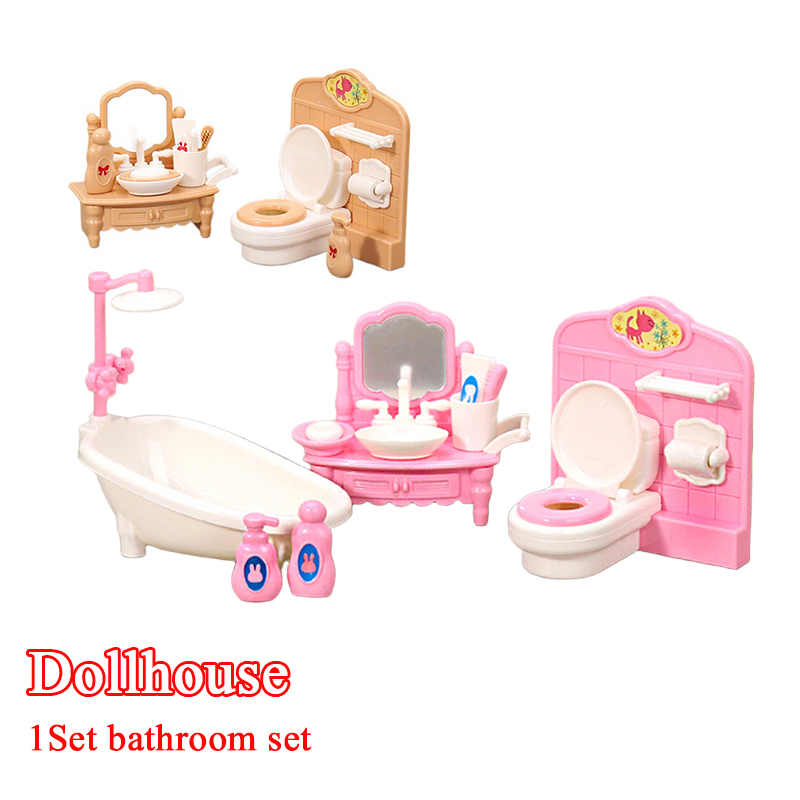 1 Juego de casa de muñecas en  - Home Bathroom Toilet reseña y precio