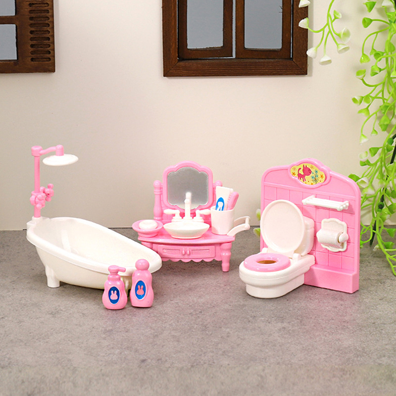 1 Juego de casa de muñecas en  - Home Bathroom Toilet reseña y precio