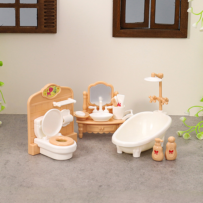 1 Juego de casa de muñecas en  - Home Bathroom Toilet reseña y precio