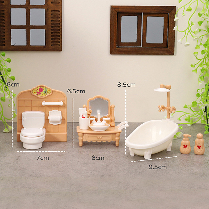 1 Juego de casa de muñecas en  - Home Bathroom Toilet reseña y precio