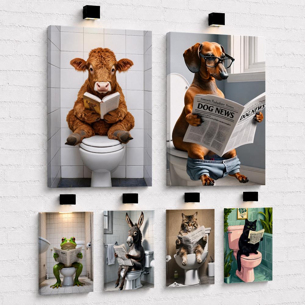 Cuadro Decorativo de Gato Leye - Home Bathroom Toilet reseña y precio