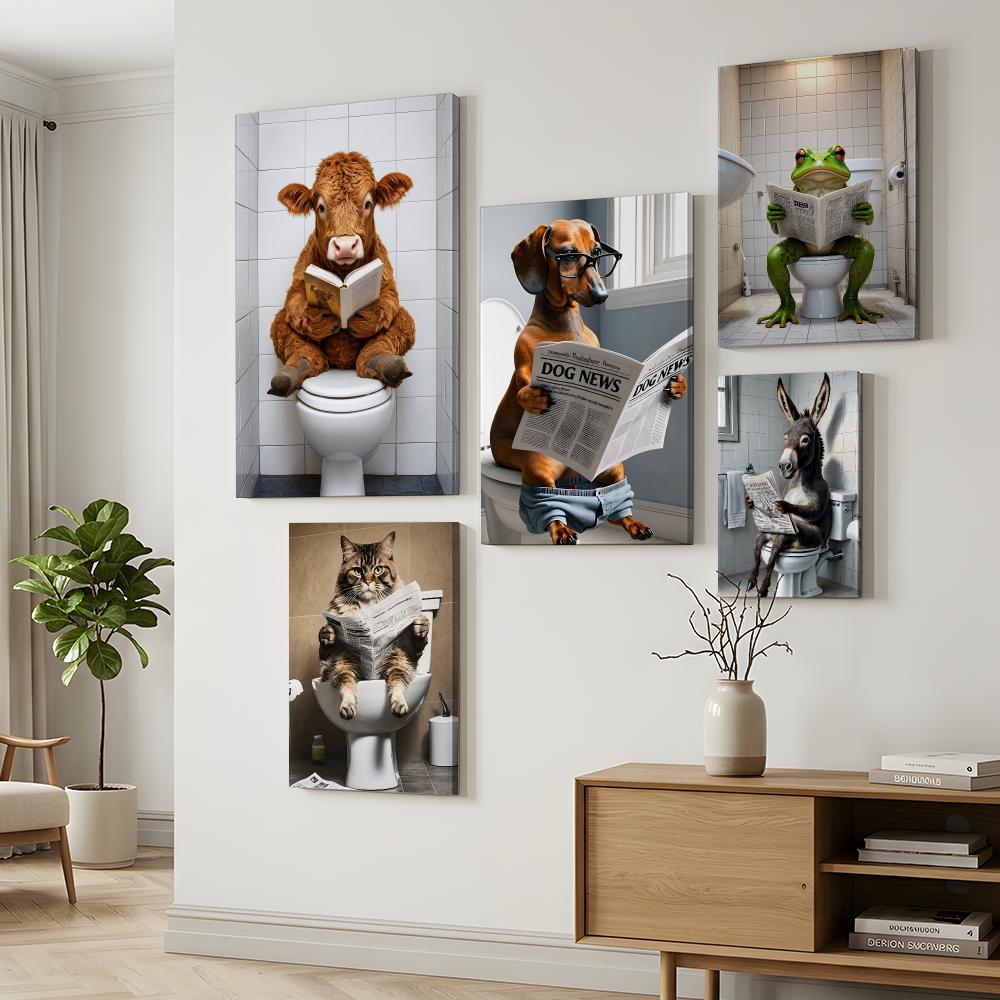 Cuadro Decorativo de Gato Leye - Home Bathroom Toilet reseña y precio